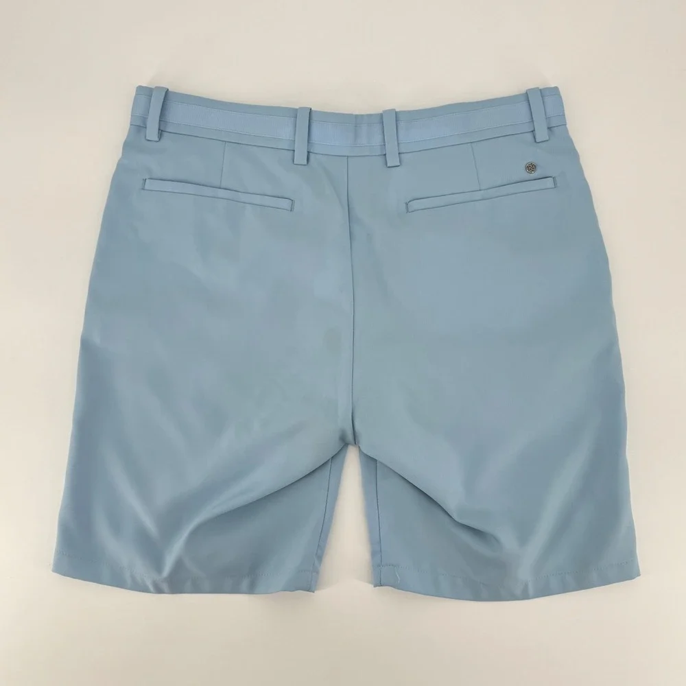 G Fore Mens Golf Shorts Light Blue Performance Size 32 Flat Front Luxury Sport